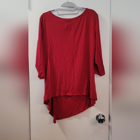 Jules & Leopold boat neck 3/4 sleeve side shirring top - Picture 9 of 10